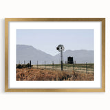 Farmhouse Wall Art: Windmill and Mountains - Rustic Country Decor