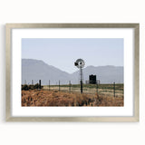 Farmhouse Wall Art: Windmill and Mountains - Rustic Country Decor