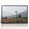 Farmhouse Wall Art: Windmill and Mountains - Rustic Country Decor