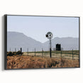 Farmhouse Wall Art: Windmill and Mountains - Rustic Country Decor
