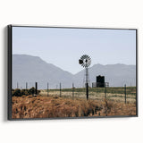 Farmhouse Wall Art: Windmill and Mountains - Rustic Country Decor