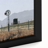 Farmhouse Wall Art: Windmill and Mountains - Rustic Country Decor