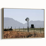 Farmhouse Wall Art: Windmill and Mountains - Rustic Country Decor