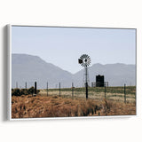 Farmhouse Wall Art: Windmill and Mountains - Rustic Country Decor