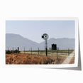 Farmhouse Wall Art: Windmill and Mountains - Rustic Country Decor