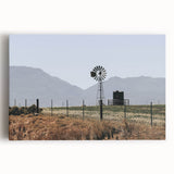 Farmhouse Wall Art: Windmill and Mountains - Rustic Country Decor