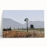Farmhouse Wall Art: Windmill and Mountains - Rustic Country Decor