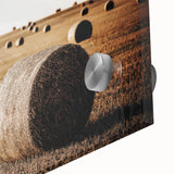 Farmhouse Wall Art: Hay Bales in Field - Rustic Country Decor