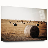 Farmhouse Wall Art: Hay Bales in Field - Rustic Country Decor