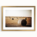 Farmhouse Wall Art: Hay Bales in Field - Rustic Country Decor