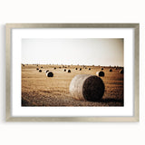 Farmhouse Wall Art: Hay Bales in Field - Rustic Country Decor