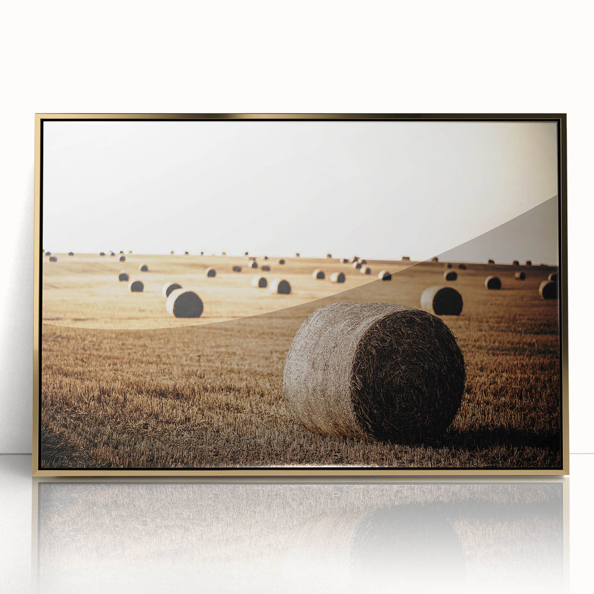 Farmhouse Wall Art: Hay Bales in Field - Rustic Country Decor