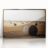 Farmhouse Wall Art: Hay Bales in Field - Rustic Country Decor