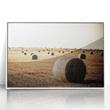 Farmhouse Wall Art: Hay Bales in Field - Rustic Country Decor