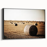 Farmhouse Wall Art: Hay Bales in Field - Rustic Country Decor