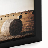 Farmhouse Wall Art: Hay Bales in Field - Rustic Country Decor