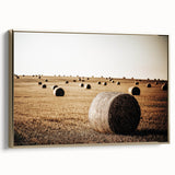 Farmhouse Wall Art: Hay Bales in Field - Rustic Country Decor