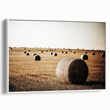 Farmhouse Wall Art: Hay Bales in Field - Rustic Country Decor