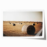 Farmhouse Wall Art: Hay Bales in Field - Rustic Country Decor