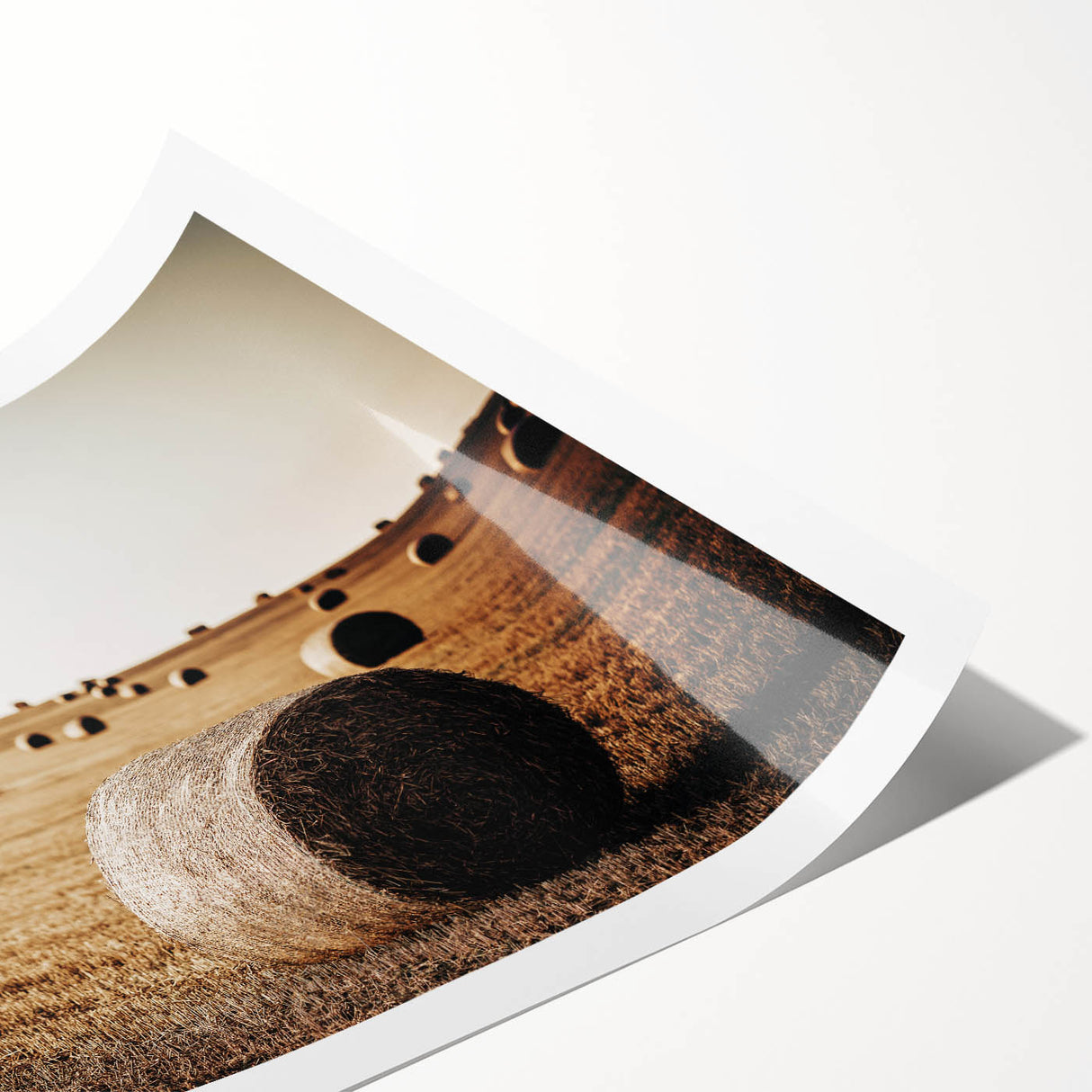 Farmhouse Wall Art: Hay Bales in Field - Rustic Country Decor