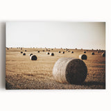 Farmhouse Wall Art: Hay Bales in Field - Rustic Country Decor