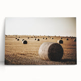 Farmhouse Wall Art: Hay Bales in Field - Rustic Country Decor