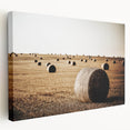 Farmhouse Wall Art: Hay Bales in Field - Rustic Country Decor