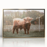 Farmhouse Wall Art: Highland Cow in Field - Rustic Country Decor