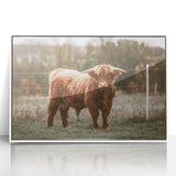Farmhouse Wall Art: Highland Cow in Field - Rustic Country Decor