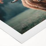 Farmhouse Wall Art: Highland Cow at Sunset - Rustic Country Decor