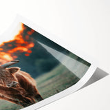 Farmhouse Wall Art: Highland Cow at Sunset - Rustic Country Decor