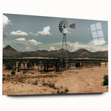 Desert Windmill Farmhouse Wall Art – Rustic Country Style Decor Print