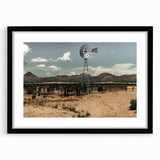 Desert Windmill Farmhouse Wall Art – Rustic Country Style Decor Print