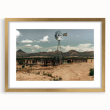 Desert Windmill Farmhouse Wall Art – Rustic Country Style Decor Print