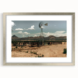 Desert Windmill Farmhouse Wall Art – Rustic Country Style Decor Print