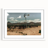 Desert Windmill Farmhouse Wall Art – Rustic Country Style Decor Print