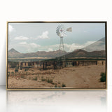 Desert Windmill Farmhouse Wall Art – Rustic Country Style Decor Print