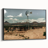 Desert Windmill Farmhouse Wall Art – Rustic Country Style Decor Print