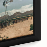 Desert Windmill Farmhouse Wall Art – Rustic Country Style Decor Print