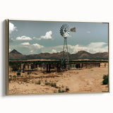 Desert Windmill Farmhouse Wall Art – Rustic Country Style Decor Print