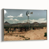 Desert Windmill Farmhouse Wall Art – Rustic Country Style Decor Print