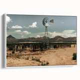 Desert Windmill Farmhouse Wall Art – Rustic Country Style Decor Print