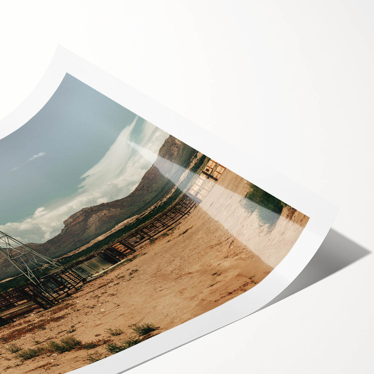 Desert Windmill Farmhouse Wall Art – Rustic Country Style Decor Print