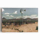 Desert Windmill Farmhouse Wall Art – Rustic Country Style Decor Print