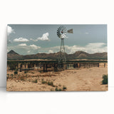 Desert Windmill Farmhouse Wall Art – Rustic Country Style Decor Print