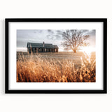 Abandoned Farmhouse at Sunset Wall Art – Rustic Country Decor Print