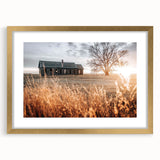 Abandoned Farmhouse at Sunset Wall Art – Rustic Country Decor Print