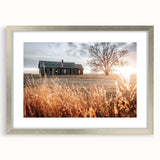 Abandoned Farmhouse at Sunset Wall Art – Rustic Country Decor Print