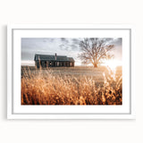 Abandoned Farmhouse at Sunset Wall Art – Rustic Country Decor Print