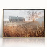 Abandoned Farmhouse at Sunset Wall Art – Rustic Country Decor Print